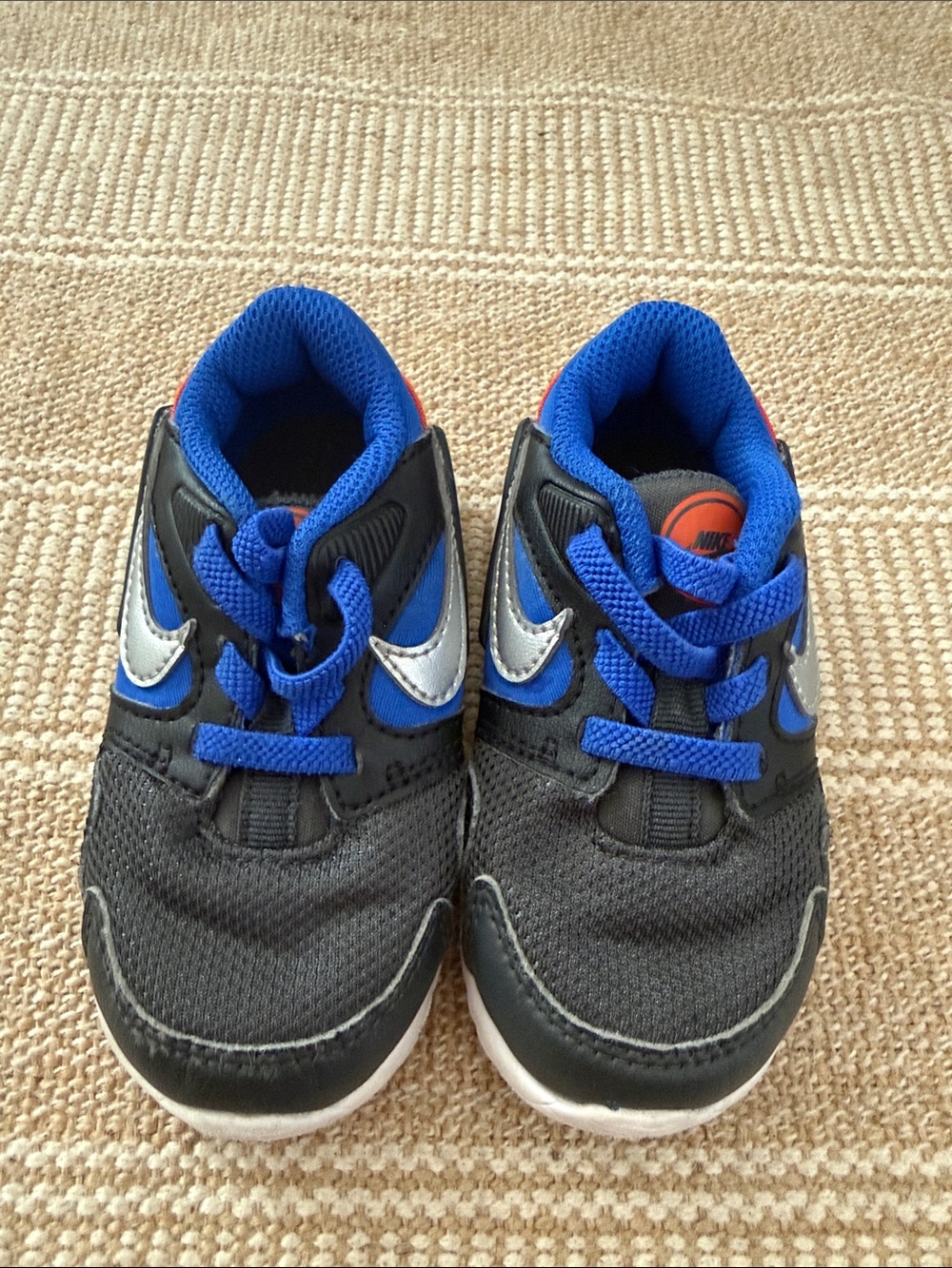 Nike Kids Black and Blue Athletic Sneakers